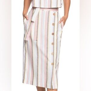 Roxy Pink and Blue midi Skirt